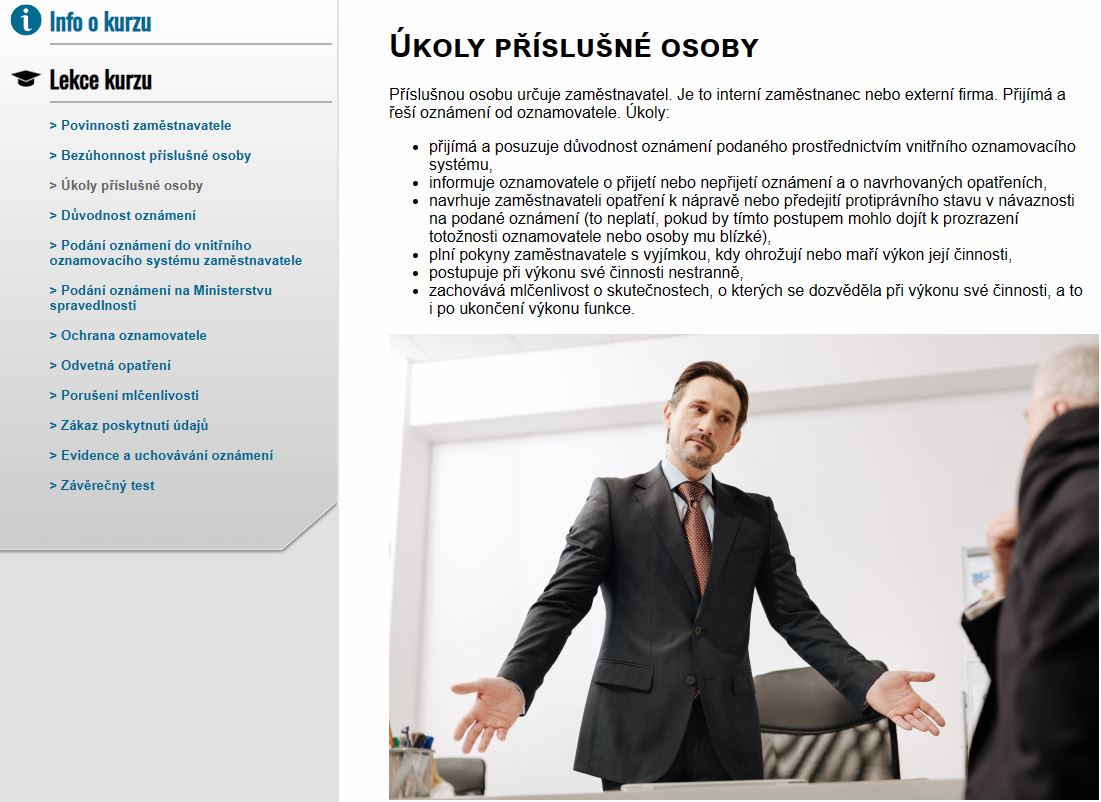 E-LEARNING whistleblowing - školení zaměstnanců
